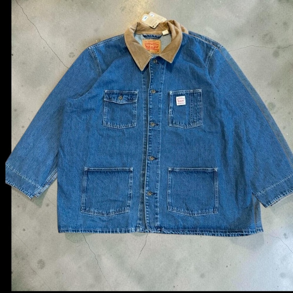 Levi's Berkley Chore Coat Relaxed Fit Oversize Men's 2XL Denim Corduroy Collar